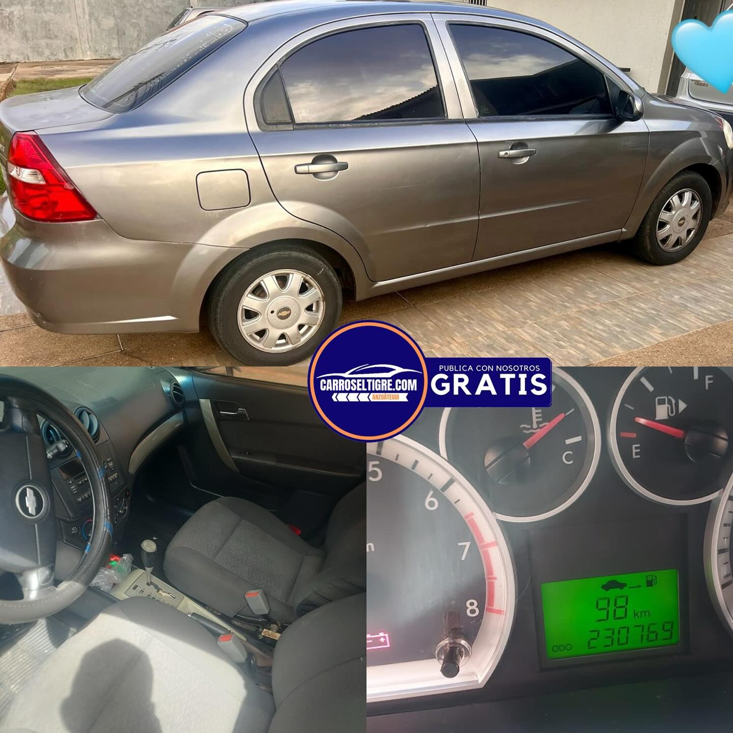 Chevrolet Aveo 2011 Gris El Tigre