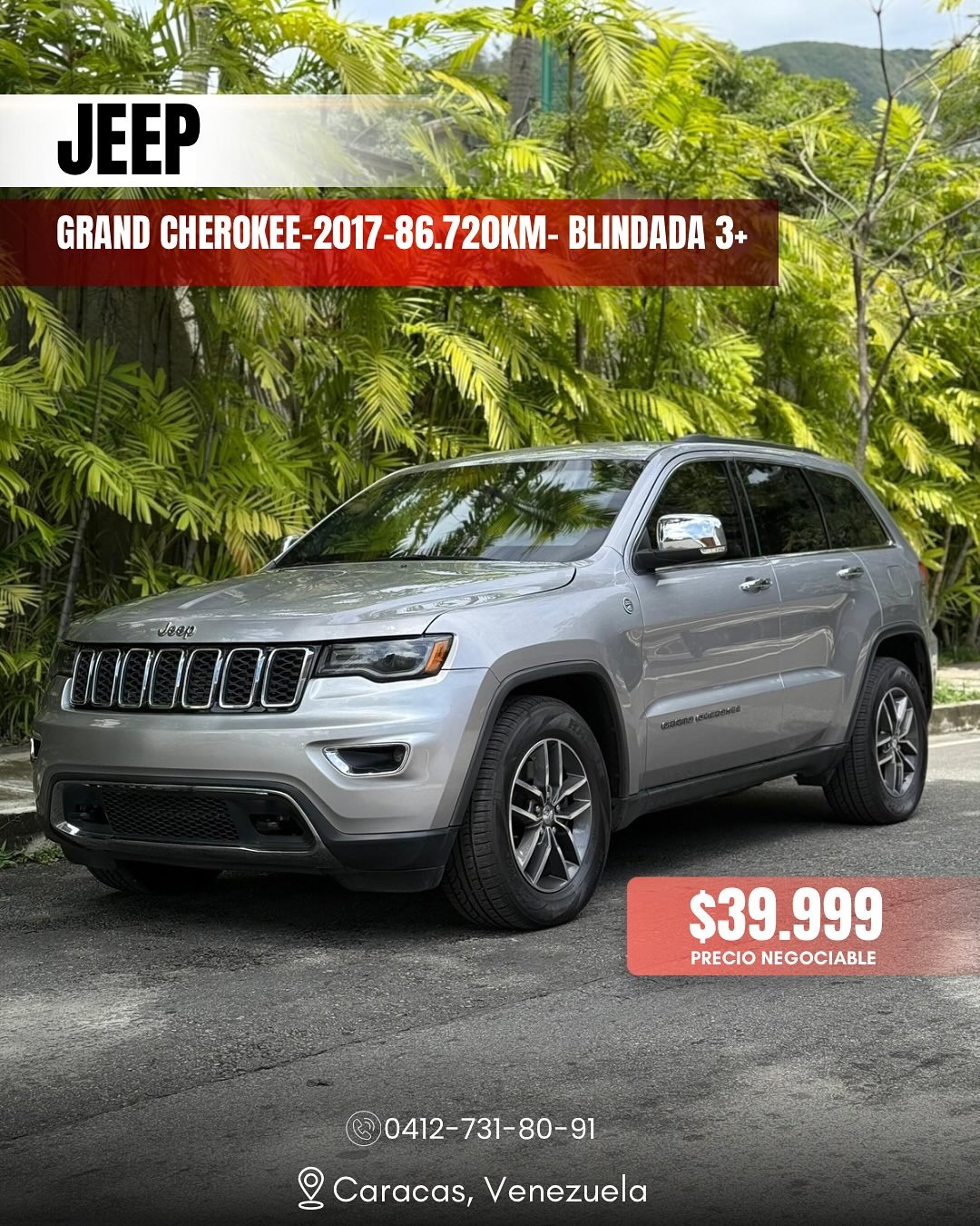 Jeep Grand Cherokee 2017 Plateado Caracas
