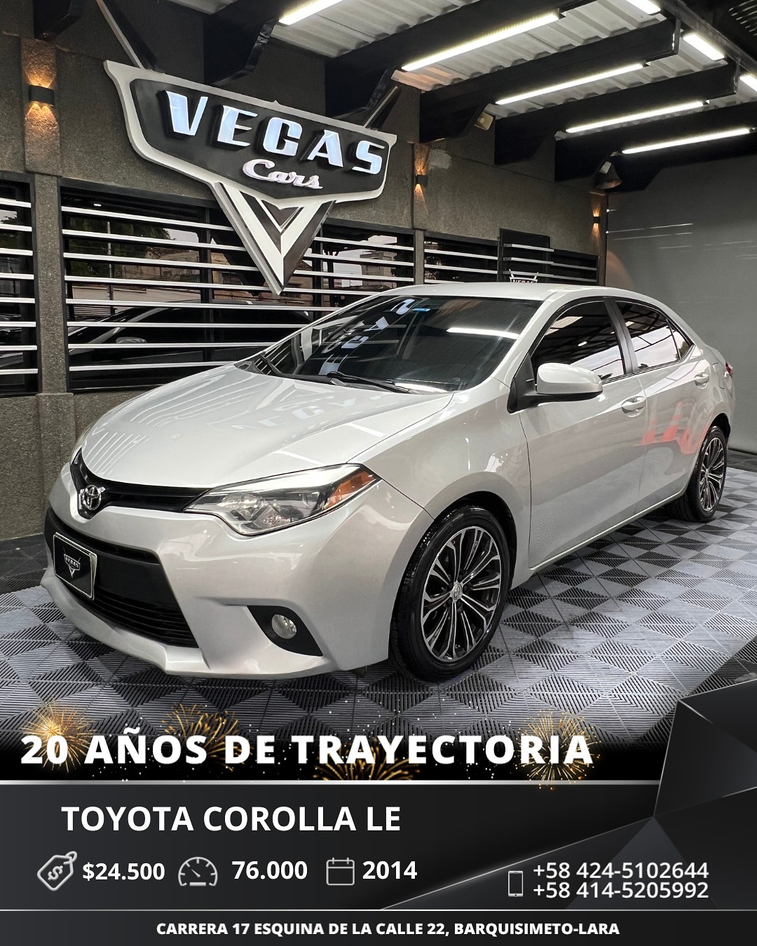 Toyota Corolla LE 2014 Plateado Barquisimeto