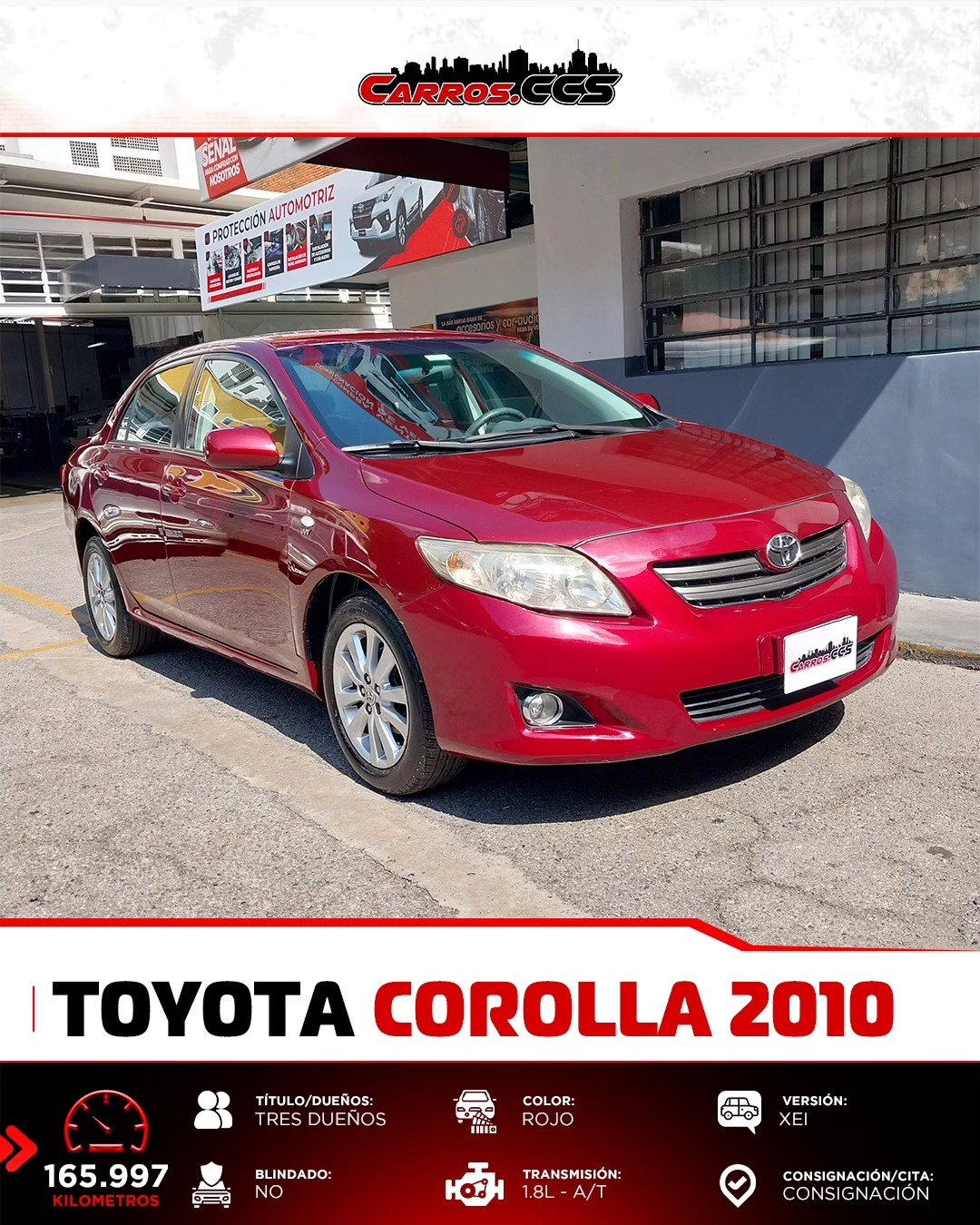 Toyota Corolla XEI 2010 Rojo